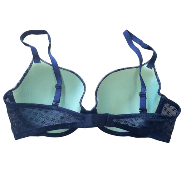 Victoria Secret Blue Lace Lined Demi Bra 34D - Picture 3 of 5